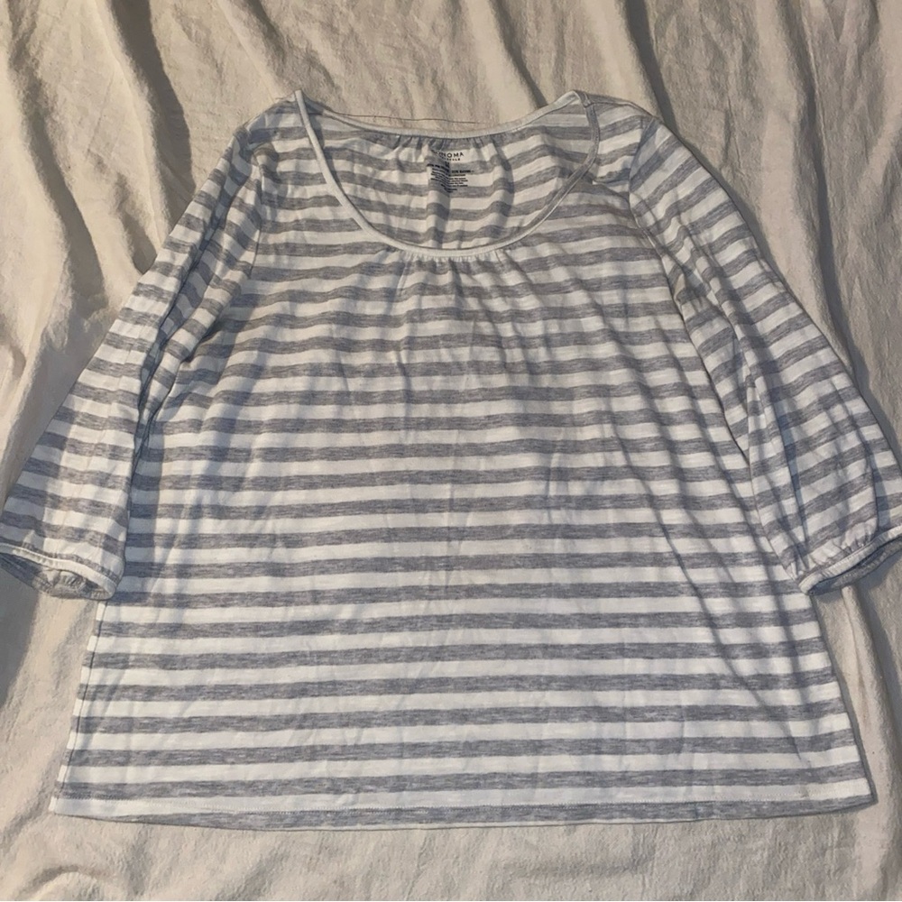 Sonoma Striped T Shirt Women’s Size M 3/4 Sleeve